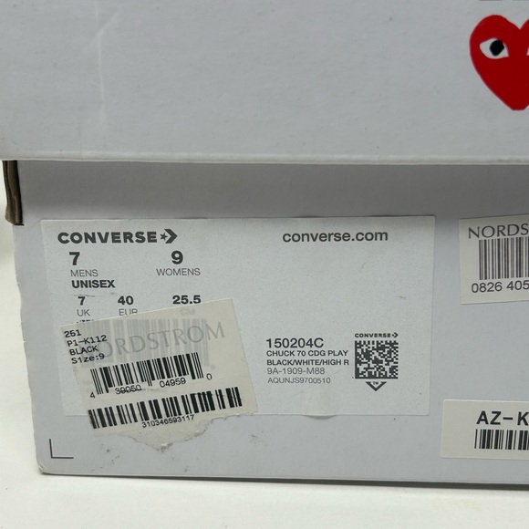 Play Comme de Garçons + Converse High Top Sneakers - Picture 8 of 8